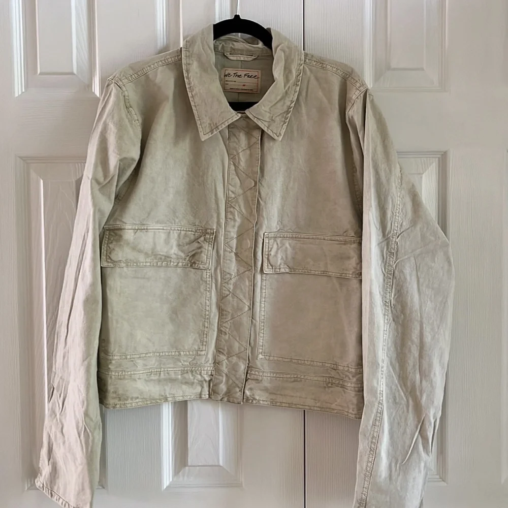 Free People We the Free Suzy Linen Jacket Spring Linen Brand New Size Medium NWT - Picture 8 of 13